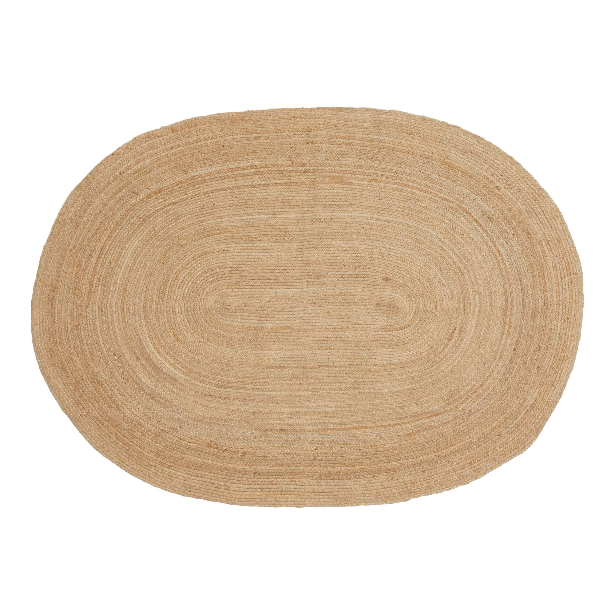 Bombay Teppich – 140×200 cm, Natur, oval, geflochtene Jute
